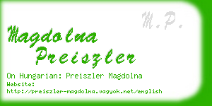 magdolna preiszler business card
